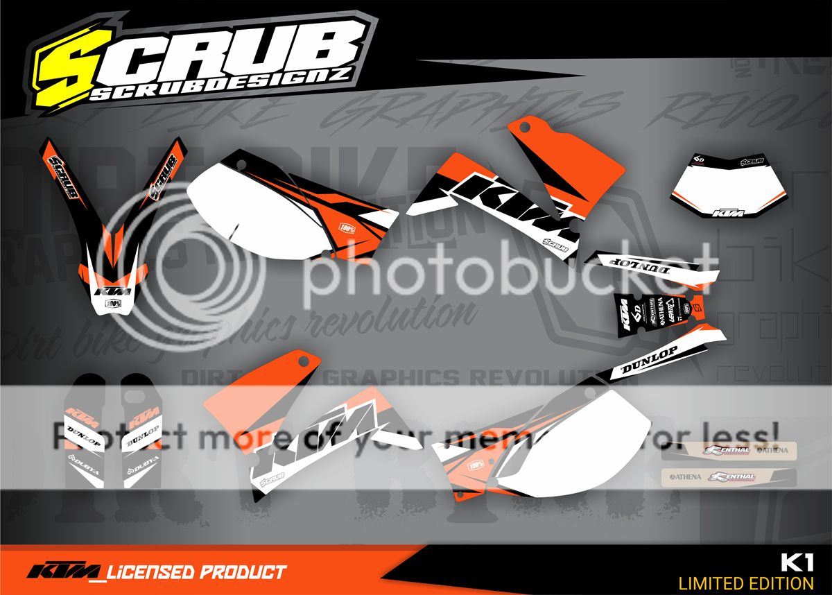 KTM graphics SMC 625 640 660 1999 2004 decal kit stickers '99'04 SM